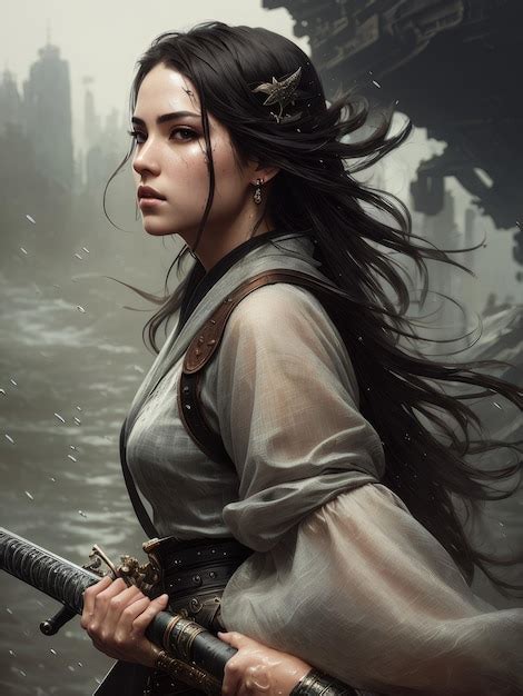 Premium Ai Image Girl Pirate With A Saber