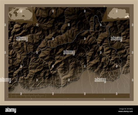 Samdrupjongkhar District Of Bhutan Elevation Map Colored In Sepia