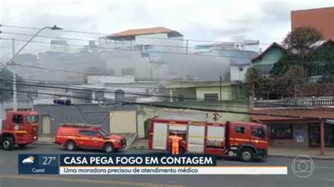 Vídeo Casa pega fogo em Contagem MG1 G1