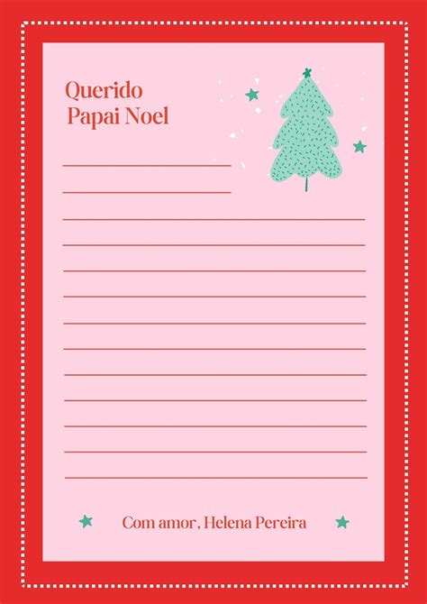 Modelo De Carta De Natal Para Imprimir - Papel De Carta De Natal Para Imprimir