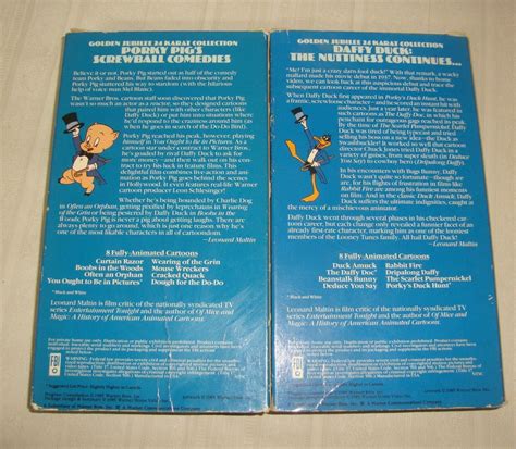 Warner Bros Cartoons Golden Jubilee Karat Collection Vhs Tapes Lot Of