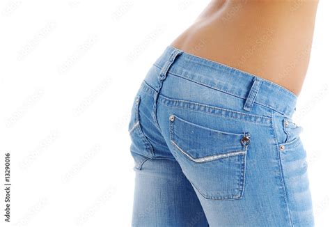 Sexy Fit Woman In Jeans With Naked Stomach Stock Photo Adobe Stock