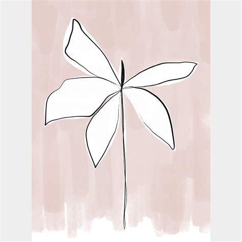 Fotobehang Uplusmestudio Line Art Flower Abstracte Bloem Wall Art Nl