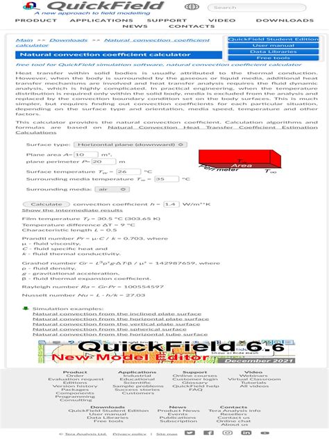 Natural Convection Coefficient Calculator - Quick | PDF