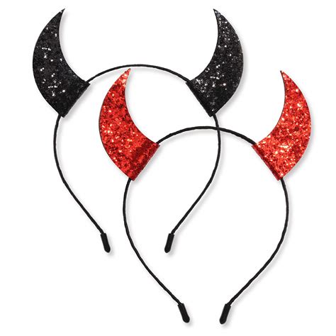 Eleard Halloween Headband Glitter Devil Horns Headband