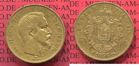 Frankreich France Empire 50 Francs Goldmünze Goldcoin 1856 A Napoleon