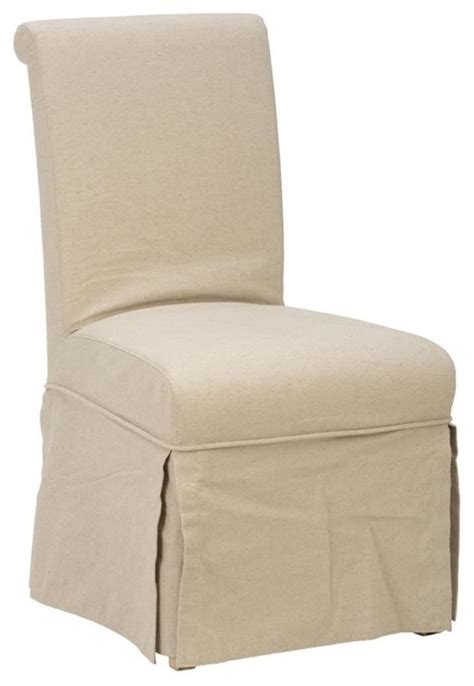 Slipcover Skirted Parson Chair Contemporary Dining Chairs