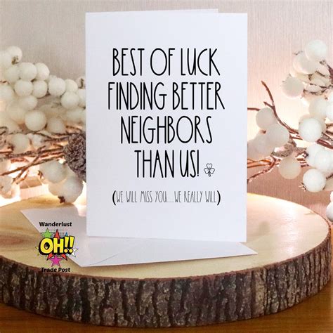 Goodbye Gift Card for Neighbor, Going Away Neighbor Card, Moving Away