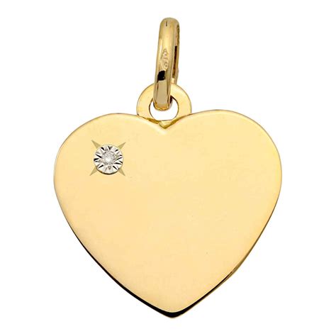 Pendentif Coeur Diamant Or Jaune 18ct PremierCadeau