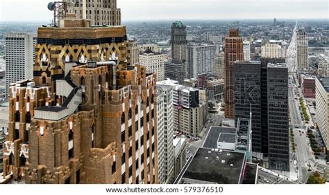 detroit architecture stock photo edit