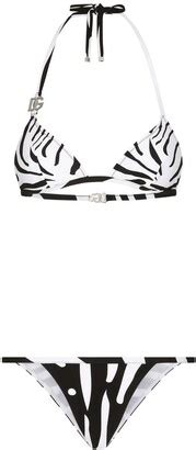 Dolce Gabbana Zebra Print Logo Bikini Shopstyle Two Piece Swimsuits