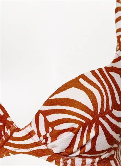 Watercult Underwired Bikini Top ORGANIC MODERNS In Dark Orange White