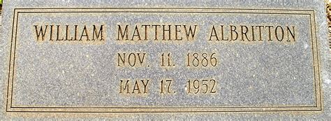 William Matthew Albritton 1886 1956 Find A Grave Memorial