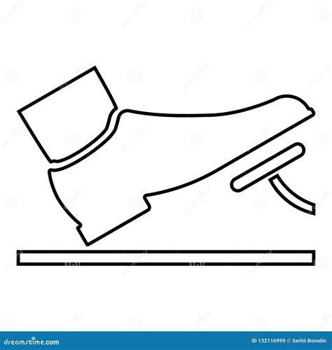Foot Pushing The Pedal Gas Pedal Brake Pedal Auto Service Concept Icon