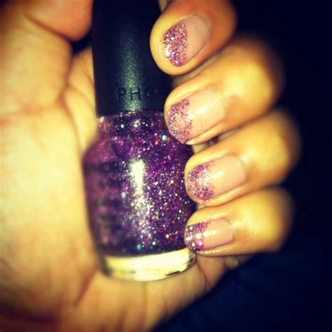 Nude Nails With Glitter Angled Nude Nails With Glitter Nails Nude Nails