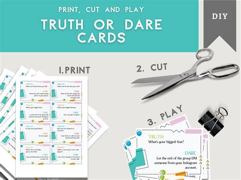 Truth Or Dare Printable Party Game Drinking Game Party Activity For