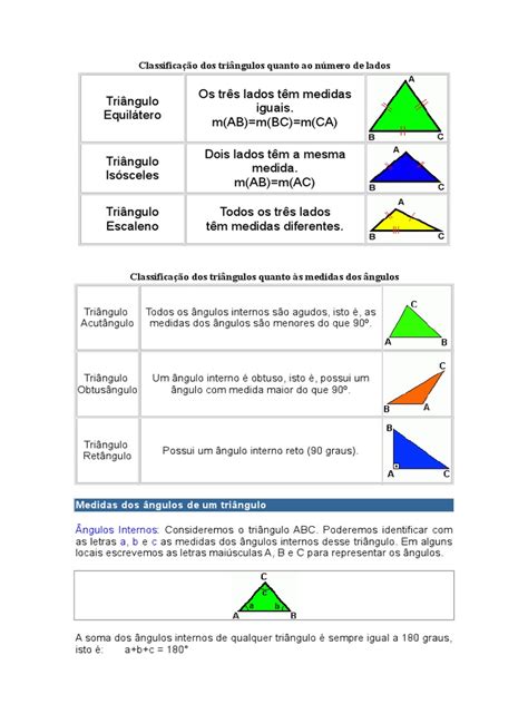 Classificacao Dos Triangulos Quanto Aos Lados - Classificação Dos Triângulos Quanto Ao Número de Lados | PDF