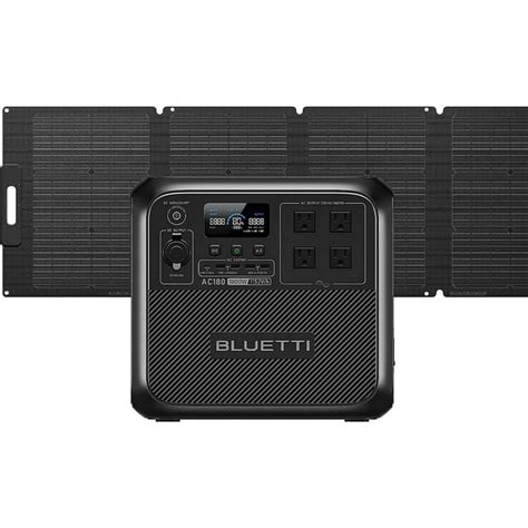 BLUETTI Solar Generator AC180 with PV120S Solar Panel, 1152Wh Portable ...