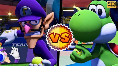 Waluigi Toad Vs Luigi Yoshi Mario Tennis Aces ⁴ᴷ Expert Difficulty