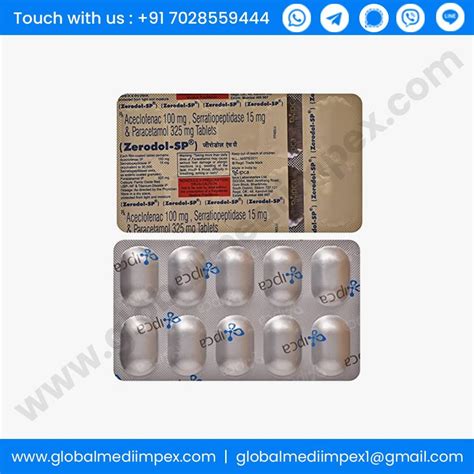 Zerodol Sp Tablets At Rs Stripe Aceclofenac Paracetamol