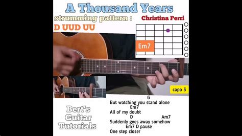 A Thousand Years Christina Perri Guitar Chords W Lyrics And Strumming Tutorial Youtube