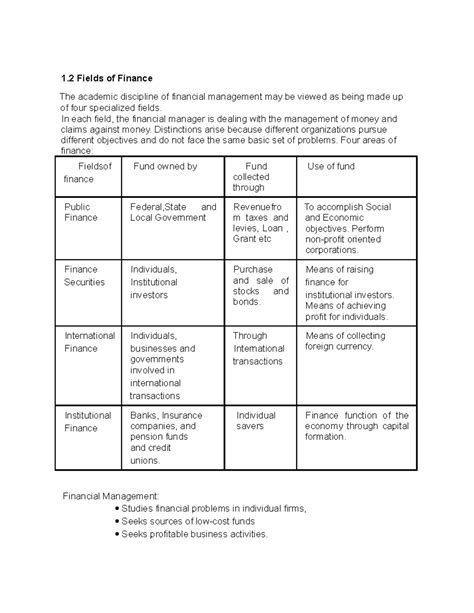 field  finance lecture notes  fields  finance  academic
