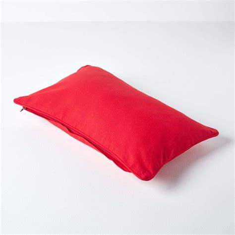 Cotton Plain Red Rectangular Cushion Cover 30 X 50 Cm