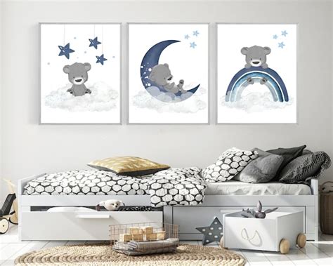 Baby Boy Nursery Navy Blue Nursery Decor Nursery Prints | Etsy