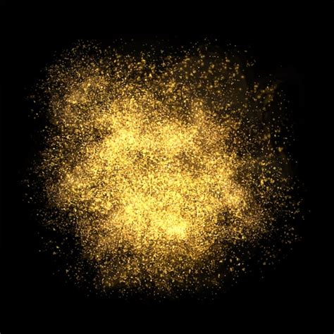 Gold Color Dust Particles Explosion Background Glowing Glittering