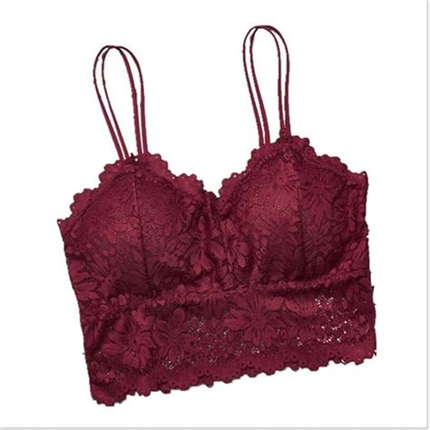 Mingtian Bralette De Encaje Con Cuello En V Para Mujer Brasier De Encaje Y Tirantes Acolchados