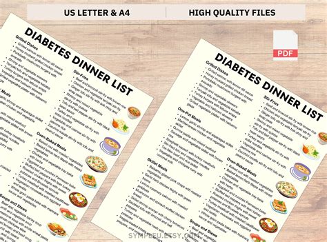 Diabetic Dinner List, Diabetes Dinner Ideas, Diabetes Food List
