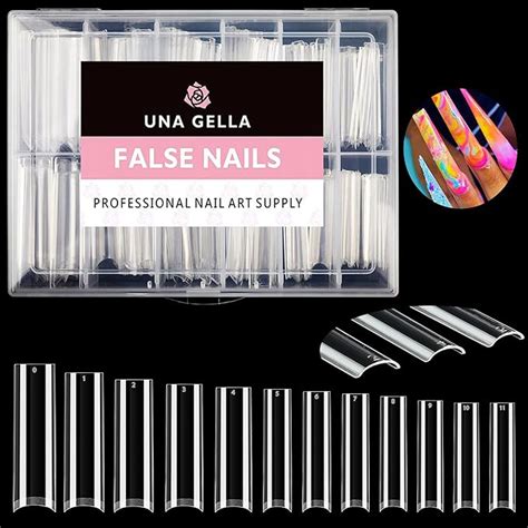 Amazon Una Gella Tapered Square Nail Tips Xxl Pcs No C Curve