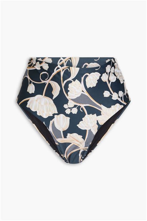 AGUA BY AGUA BENDITA Magenta Perla Floral Print High Rise Bikini Briefs THE OUTNET