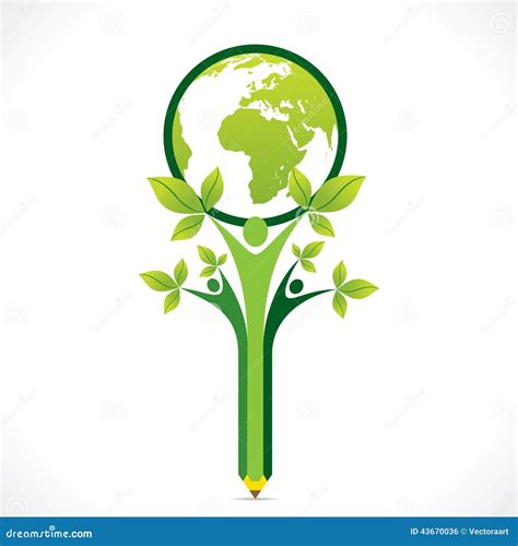 Creative Go Green or Save Earth Support by People or Children Concept ...