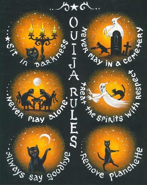 8x10 Ouija Board Rules RYTA ART Halloween Black Cat Poster - Etsy Australia