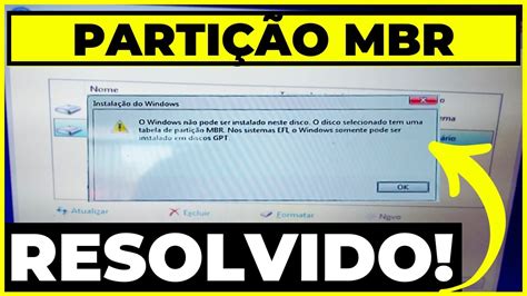 Solu O Erro O Windows N O Pode Ser Instalado Neste Disco Youtube