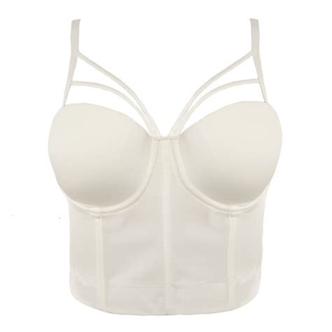 Basic Smooth Cut Cross Bustier Crop Top Shesmoda