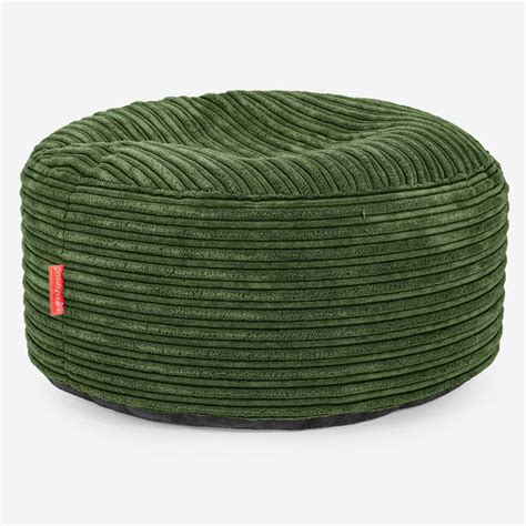 Lounge Pug Giant 2 Seater Bean Bag Sofa Cord Forest Green Albert Beanbag Couch Big Bertha