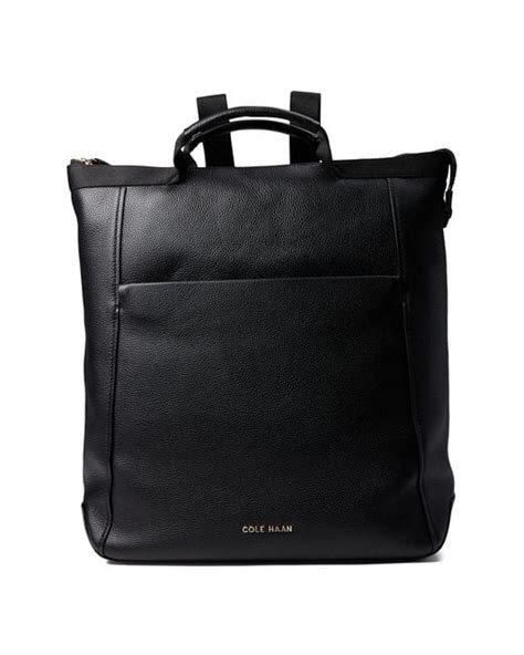 Cole Haan Grand Ambition Leather Convertible Backpack in Black | Lyst