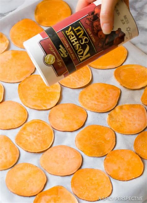 Baked Sweet Potato Chips Recipe Video A Spicy Perspective