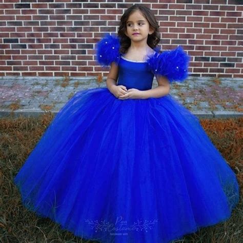 royal blue party gown  toddlers  girls royal blue birthday dress