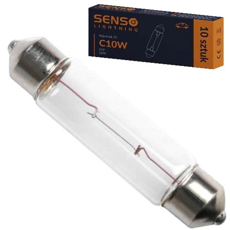 ŻARÓWKA SENSO C10W 12V 10W SV8 5 44mm Rurka SENSO Motoryzacja EMPIK