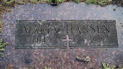 Maria Hansen 1864 1939 Homenaje De Find A Grave