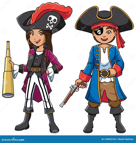 Pirate Kids Cartoon Stock Vector Illustration Of Piracy 145003730