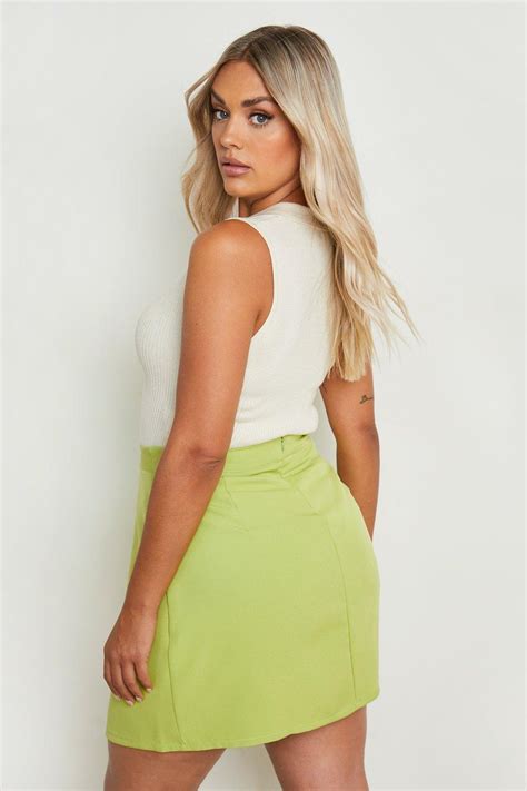 A Chic Affair Lime Green Linen Mini Skirt Ph