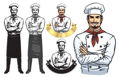 Premium Vector Standing Male Chef Full Body Full Body Chef Chef Logo