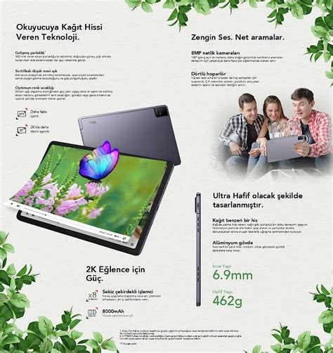 TCL Nxtpaper 11 128GB Tablet Koyu Gri « tclshoptr.com
