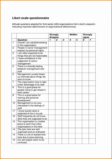 Likert Scale Template Word