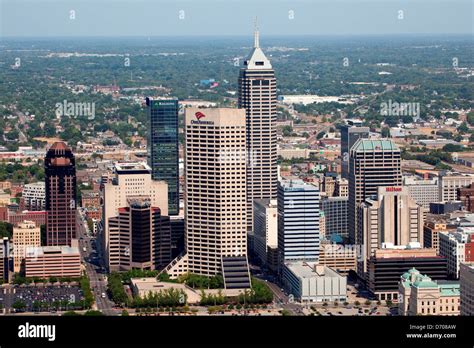 Aerial of Downtown Indianapolis, Indiana Stock Photo - Alamy