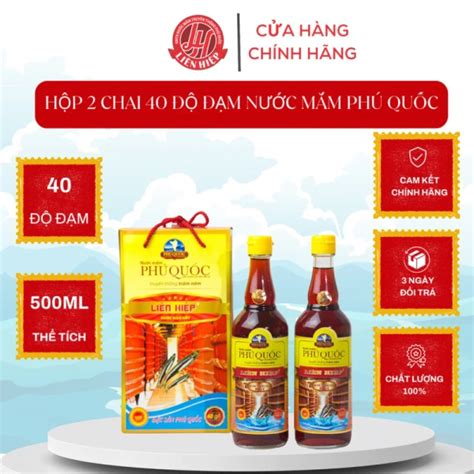Nước Mắm Phú Quốc 40 độ đạm Liên Hiệp giá rẻ chỉ 220000đ/2 chai 500ml ...